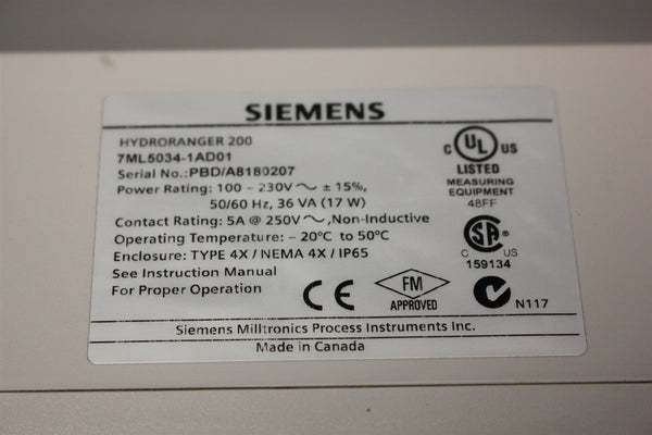 SIEMENS HYDRORANGER 200 7ML5034-1AD0