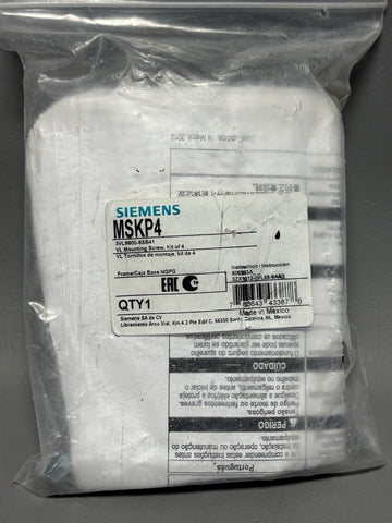 NEW Kit of 4 Siemens MSKP4, 3VL9800-8SB41 VL Mounting Screw Assembly