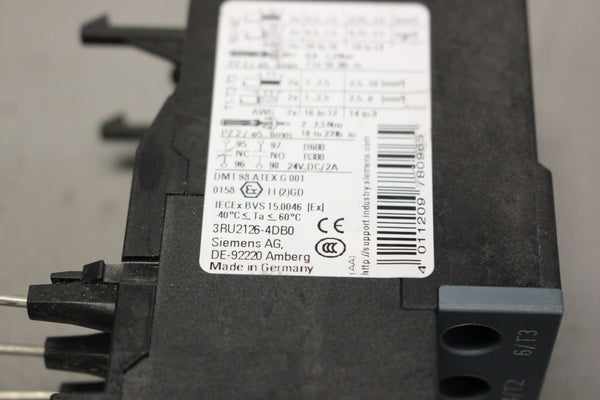 SIEMENS SIRIUS THERMAL OVERLOAD RELAY MODULE 3RU2126-4DB0
