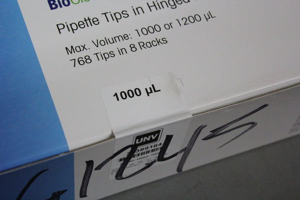 NEW BOX OF 768 RAININ BIOCLEAN PIPETTE TIPS IN HINGED RACKS 1000uL 30389164