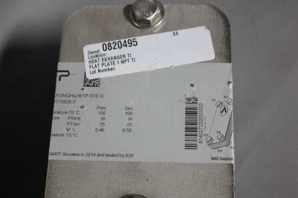 Unused SWEP STAINLESS STEEL LIQUID HEAT EXCHANGER  M10NQHX24/1P-STE-S