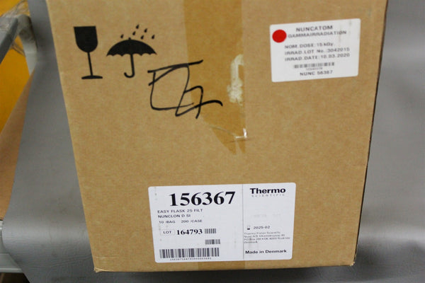 NEW CASE OF 200 THERMO EASY FLASK CELL CULTURE FLASKS 156367