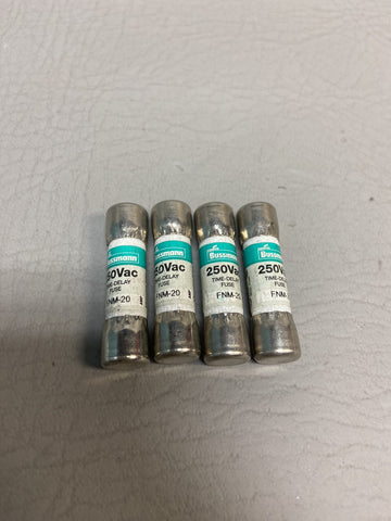 LOT OF 4 FNM-20 Bussmann Fusetron Fuse