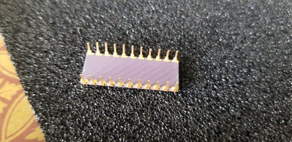 Vintage RCA Purple Ceramic & Gold/Silver 22 Pin DIP Chip Processor MW95540D
