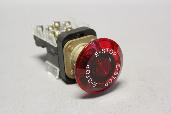 UNUSED ALLEN-BRADLEY ILLUMINATED RED EMERGENCY STOP BUTTON 800T-FXQH24RA1