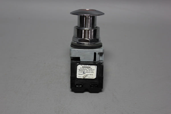 SIEMENS RED ILLUMINATED MUSHROOM HEAD PUSH PULL BUTTON 52PP2G2A W/52AATGN, 52BJK