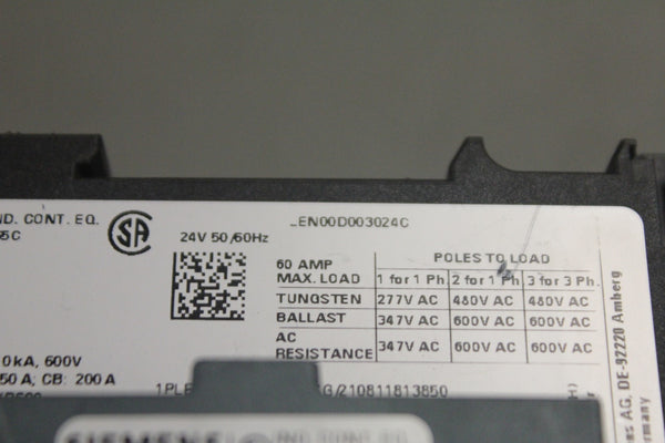 SIEMENS LEN00D003024C LIGHTING CONTACTOR