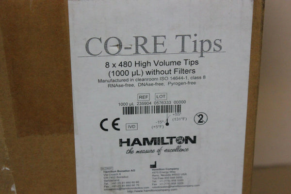 7X480 NEW HAMILTON CO-RE TIPS 1000uL WITHOUT FILTERS 235904