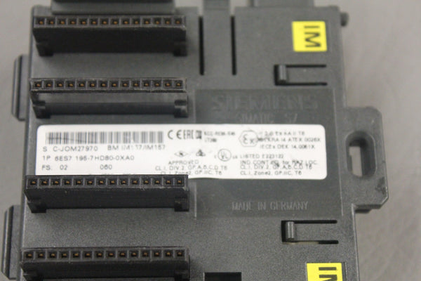 SIEMENS SIMATIC BUS MODULE 6ES7 196-7HD80-0XA0