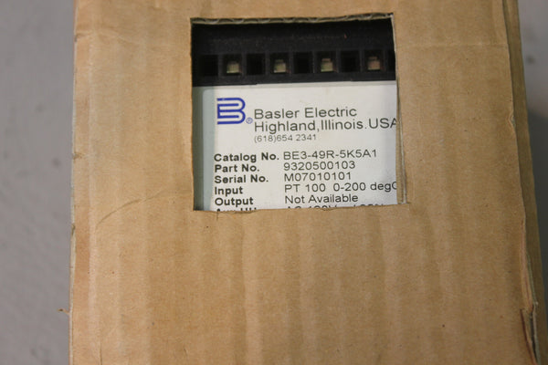 BASLER TEMPERATURE RELAY BE3-49R-5K5A1