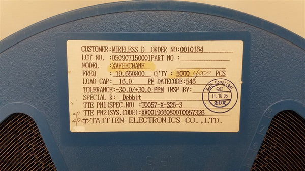 (4000)  Taiten 19.660mhz 16pf ±30 -20-70°c Crystal Oscillator Ic Surface Mnt