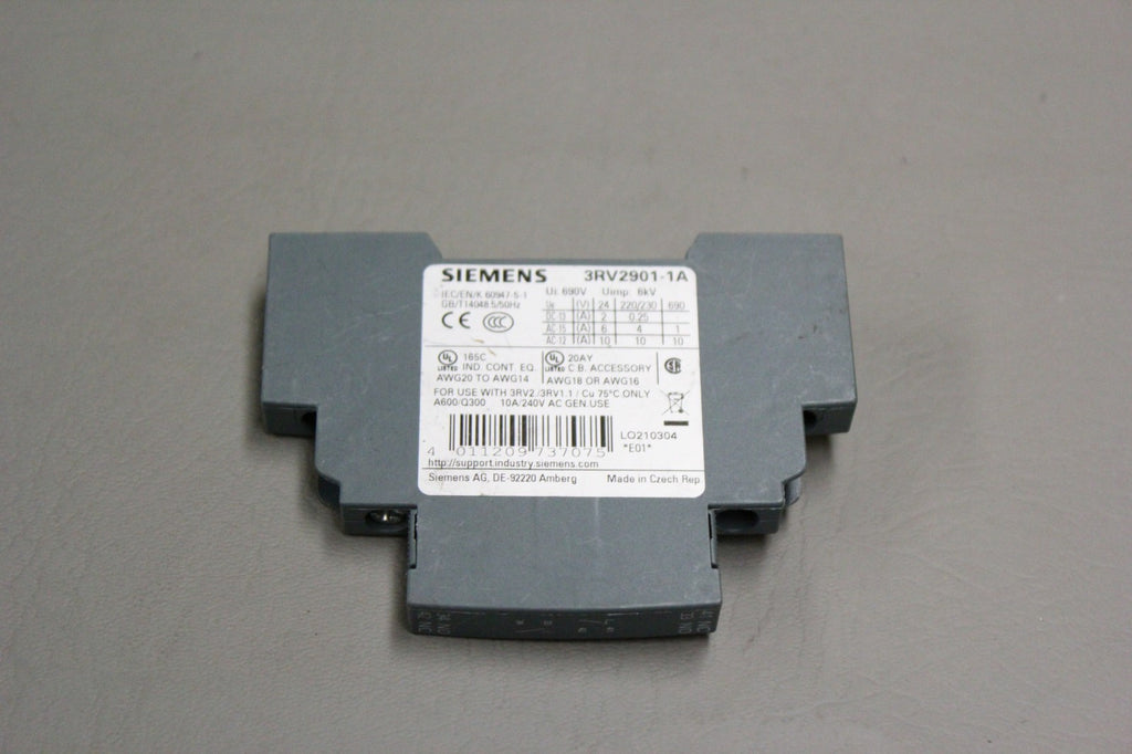 SIEMENS 3RV2901-1A COUPLER PLUG IN RELAY