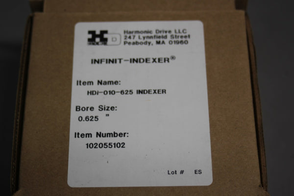 NEW HARMONIC DRIVE INFINIT INDEXER COUPLING HDI-010-625 102055102 BORE: 0.625"