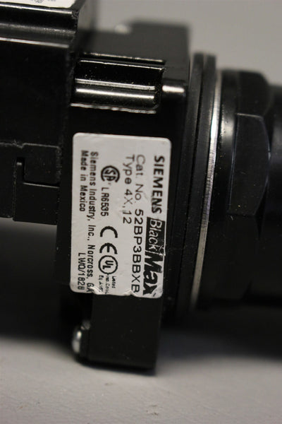 SIEMENS BLACKMAX MUSHROOM HEAD WHITE NON-ILLUMINATED PUSHBUTTON SWITCH 52BP3BBXB