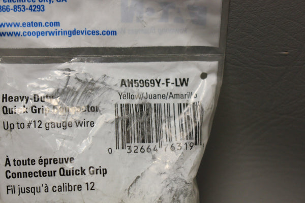 LOT OF 4 NEW EATON HEAVY DUTY QUICK GRIP CONNECTORS AH5969Y-F-LW