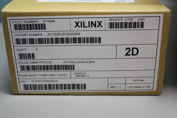 4 NEW XILINX SPARTAN 7 FPGA XC7S50-2CSGA324I FACTORY SEALED