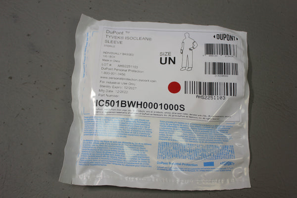 64- NEW DUPONT IC501BWH0001000S Disposable Sleeve: Tyvek Isoclean 18 in