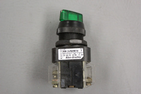 ALLEN BRADLEY SELECTOR SWITCH GREEN 800H-24JR-GH2KB7AXF