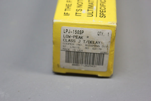 COOPER BUSS DUAL ELEMENT TIME DELAY FUSE 600 VAC LPJ-150SP W/BOX