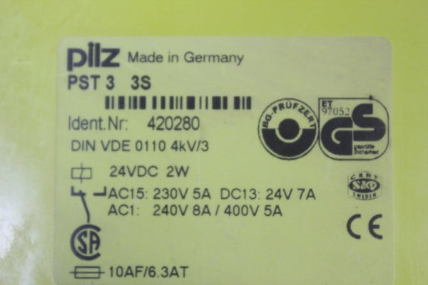 Pilz SAFETY RELAY PST 3 3S 420280