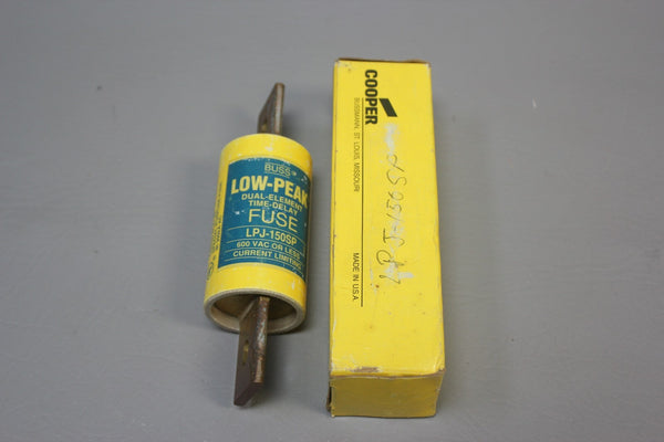 COOPER BUSS DUAL ELEMENT TIME DELAY FUSE 600 VAC LPJ-150SP W/BOX