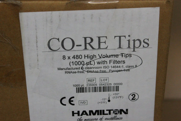 8X480 NEW HAMILTON CO-RE TIPS 1000uL WITH FILTERS 235905