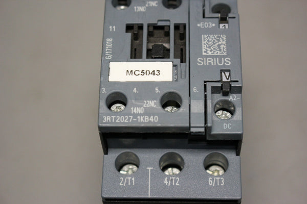 UNUSED SIEMENS POWER CONTACTOR 3RT2027-1KB40