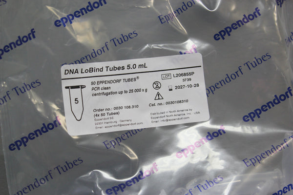 (50) Eppendorf 0030108310 DNA LoBind Tubes 5.0mL