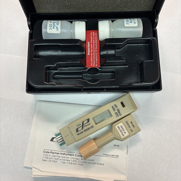 Cole Parmer Digital PH Wand with ATC, 05830-00 and 05830-50