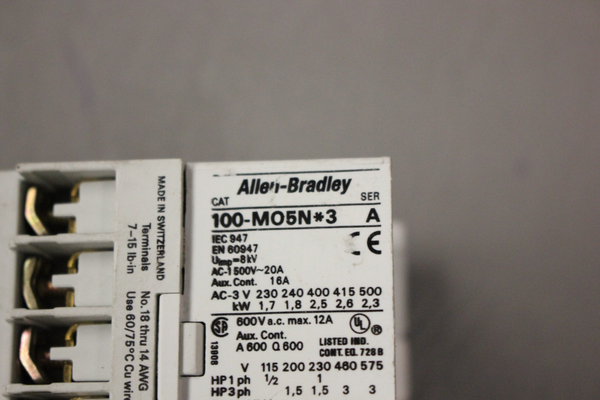 ALLEN BRADLEY CONTACTOR 100-MO5N*3 SER A