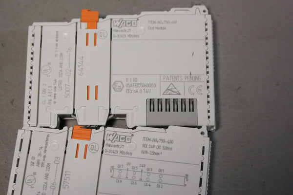 LOT OF 2 WAGO IO MODULES  750-430, 750-600
