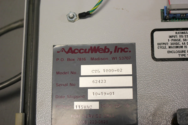 ACCUWEB MICRO 1000 WEB GUIDE CONTROLLER CTL 1000-02 ACCU WEB