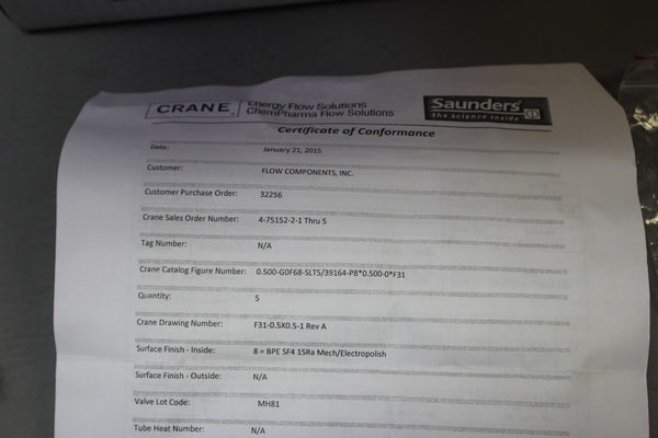 NEW SAUNDERS 1/2" 3 WAY SANITARY DIAPHRAGM VALVE WITH I-VUE ACTUATOR BPE