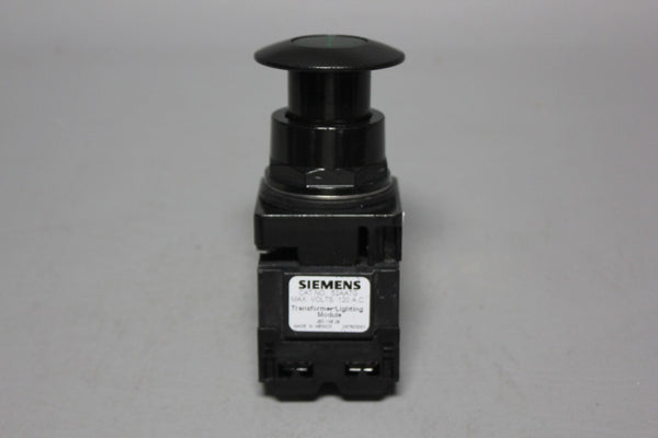 SIEMENS ILLUMINATED GREEN MUSHROOM HEAD PUSH PULL BUTTON 52BP2G3A, 52AATG, 52BJK