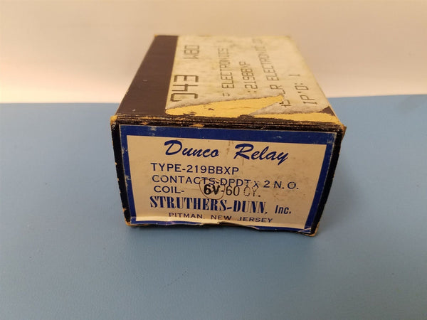  STRUTHERS DUNN 219BBXP RELAY 120V 10A 6V 60CY