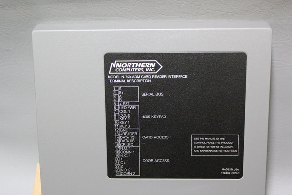 NEW NORTHERN COMPUTER CARD READER INTERFACE N-750-ADM SILENT KNIGHT 4421