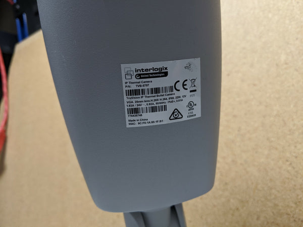 Interlogix IP Thermal Camera TruVision Bullet Camera 25mm TVB-5707 12V H265/264