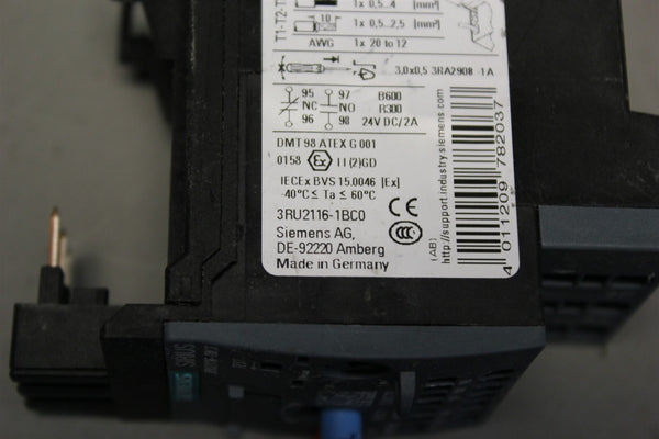 Unused SIEMENS SIRIUS THERMAL OVERLOAD RELAY 3RU2116-1BC0