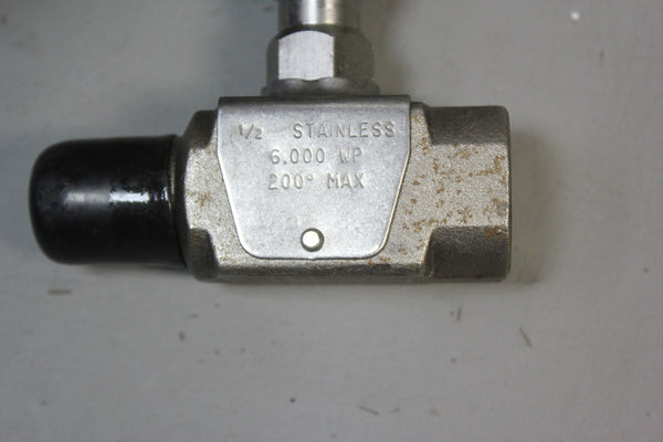 NEW BALON 1/2" 6000# W.P. STAINLESS STEEL NEEDLE VALVE N465-MF