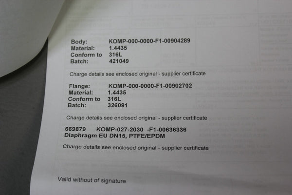 NEW BURKERT 3 WAY SANITARY STAINLESS STEEL DIAPHRAGM VALVE 1/2" 316L 10bar 2034