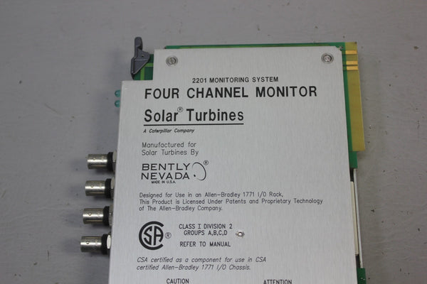 BENTLY NEVADA/ALLEN BRADLEY 4 CHANNEL MONITOR 190662-26 132417-01