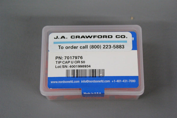 NEW PACK OF 50 NORDSON EFD TIP CAP SAFETYLOK ORANGE 7017976