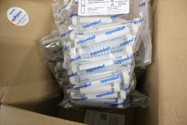 NEW BOX OF 250 15mL EPPENDORF TUBES 0030122151