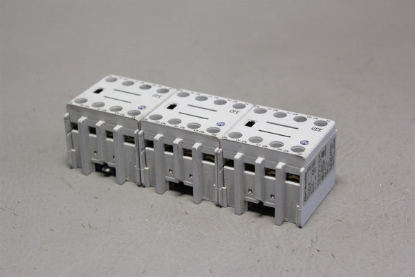 Lot of 3 ALLEN BRADLEY AUXILIARY CONTACT BLOCK 100-F A40