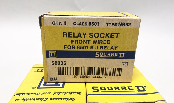 3 Square D NR82 Relay Socket 10 AMP 300 V