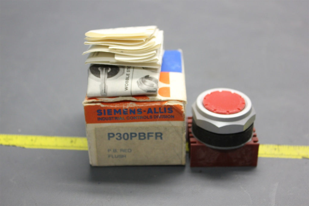  SIEMENS ALLIS RED FLUSH PUSHBUTTON P30PBFR (S24-1-52)