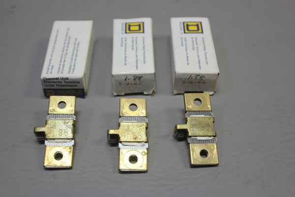 3 NEW SQUARE D THERMAL UNIT OVERLOAD HEATER HEAT COIL B1.88