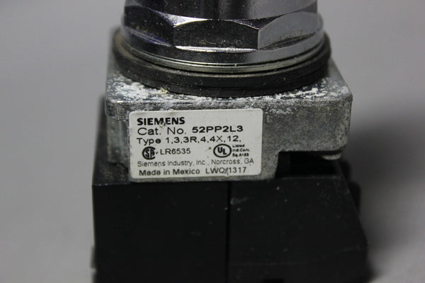 SIEMENS GREEN ILLUMINATED MUSHROOM HEAD PUSH PULL BUTTON 52PP2L3 W/52BJK