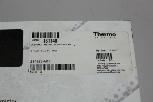 Thermo scientific sodium standard solutions kit 5-2oz bottles NEW