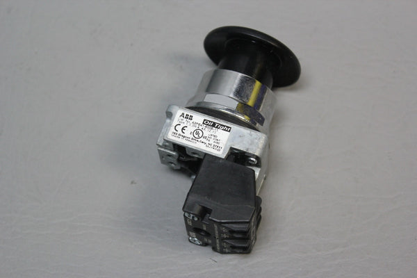 NEW ABB PUSH BUTTON SWITCH MUSHROOM BLACK A3PB41-600B-11 OIL TIGHT